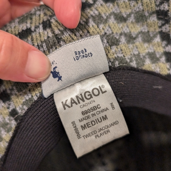 KANGOL Green and Black Checkered Tweed Bucket Hat - Picture 7 of 11